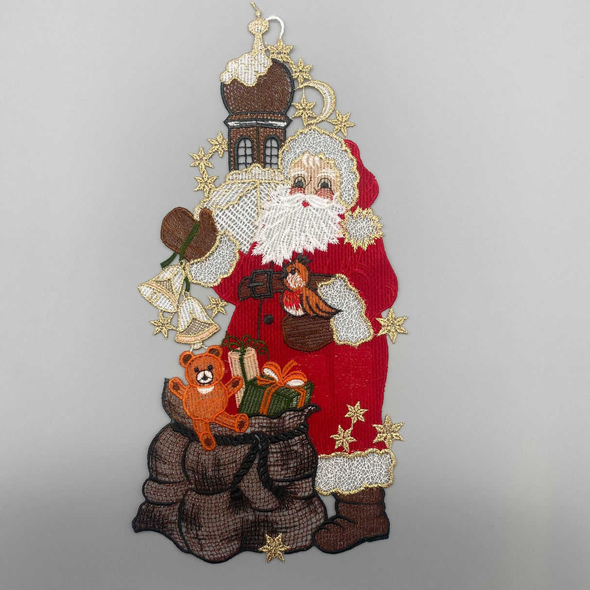 Fensterbild "Santa Claus" – Plauener Spitze | Fensterdeko Weihnachten von Wimpelberg