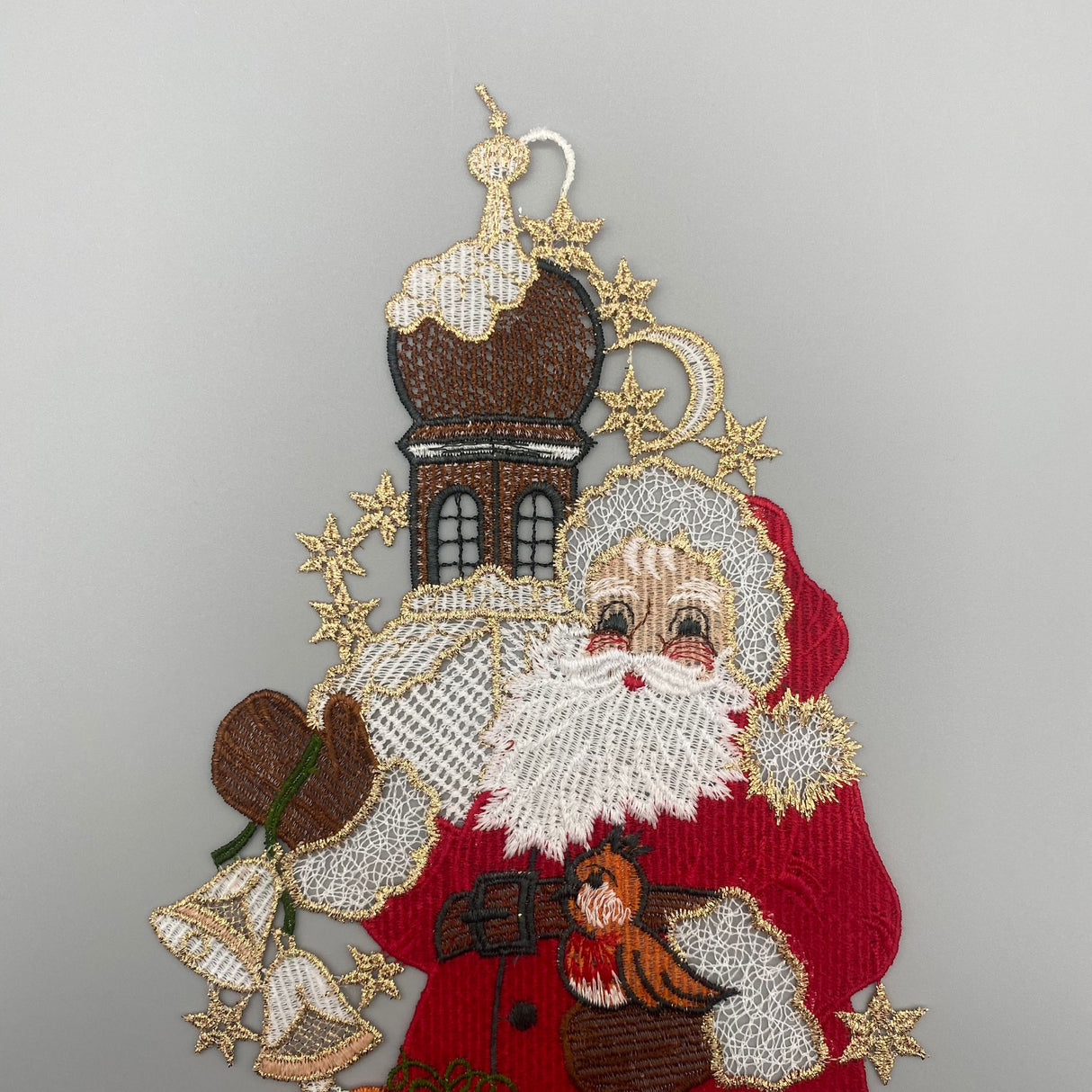 Fensterbild "Santa Claus" – Plauener Spitze | Fensterdeko Weihnachten von Wimpelberg