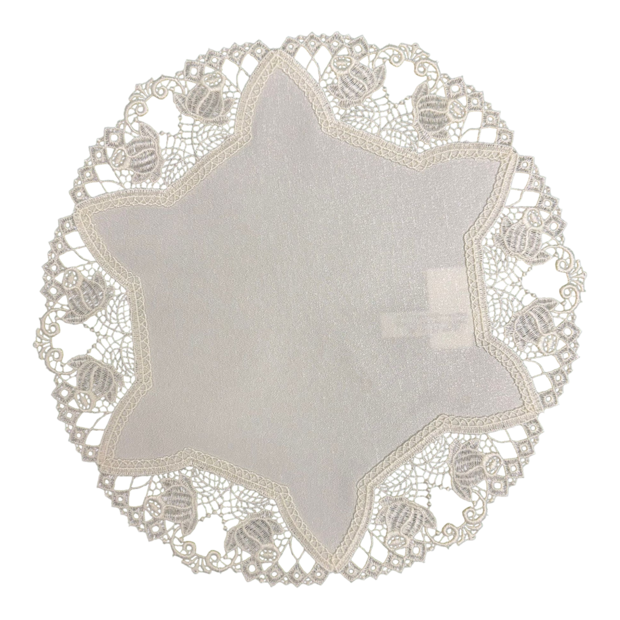 Tischläufer Plauener Spitze mit Applikationen – Plauener Spitze beige von Wimpelberg