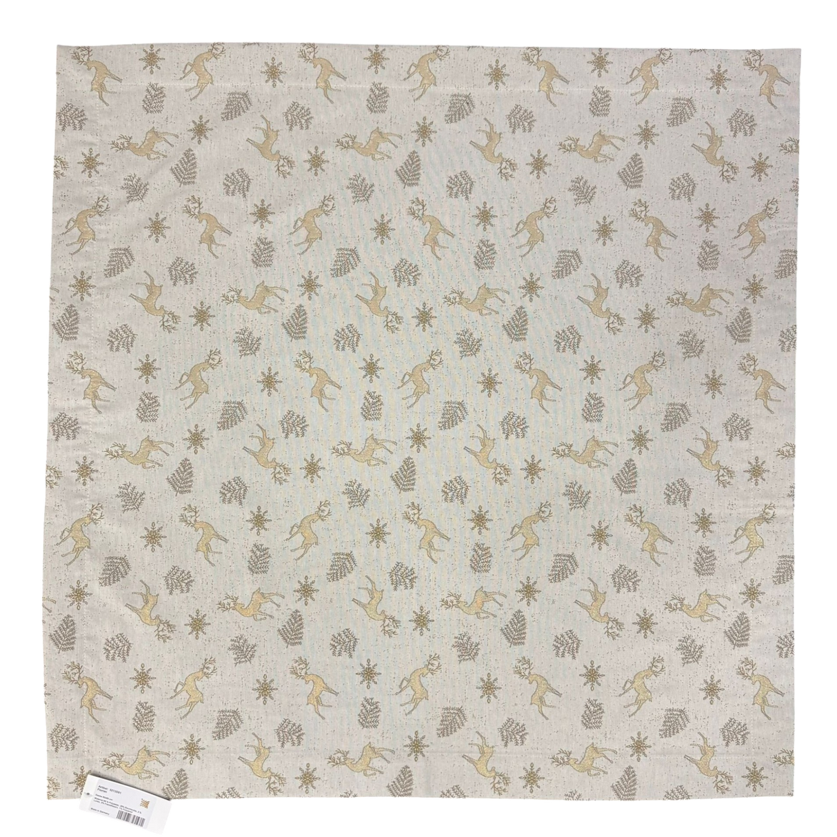 Tischdecke Winter "Florian" 85x85 cm – Goldzapfen und Rehe in festlichem Design von Wimpelberg
