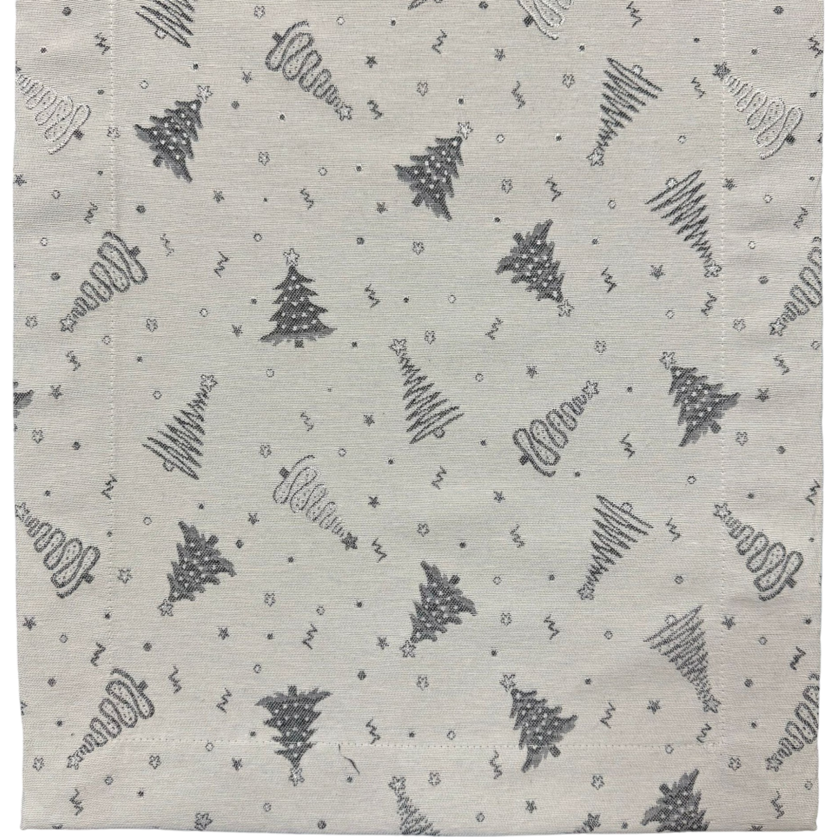 Weihnachtsläufer "Sturm" – Grau mit kleinen Weihnachtsbäumen | Weihnachten von Wimpelberg