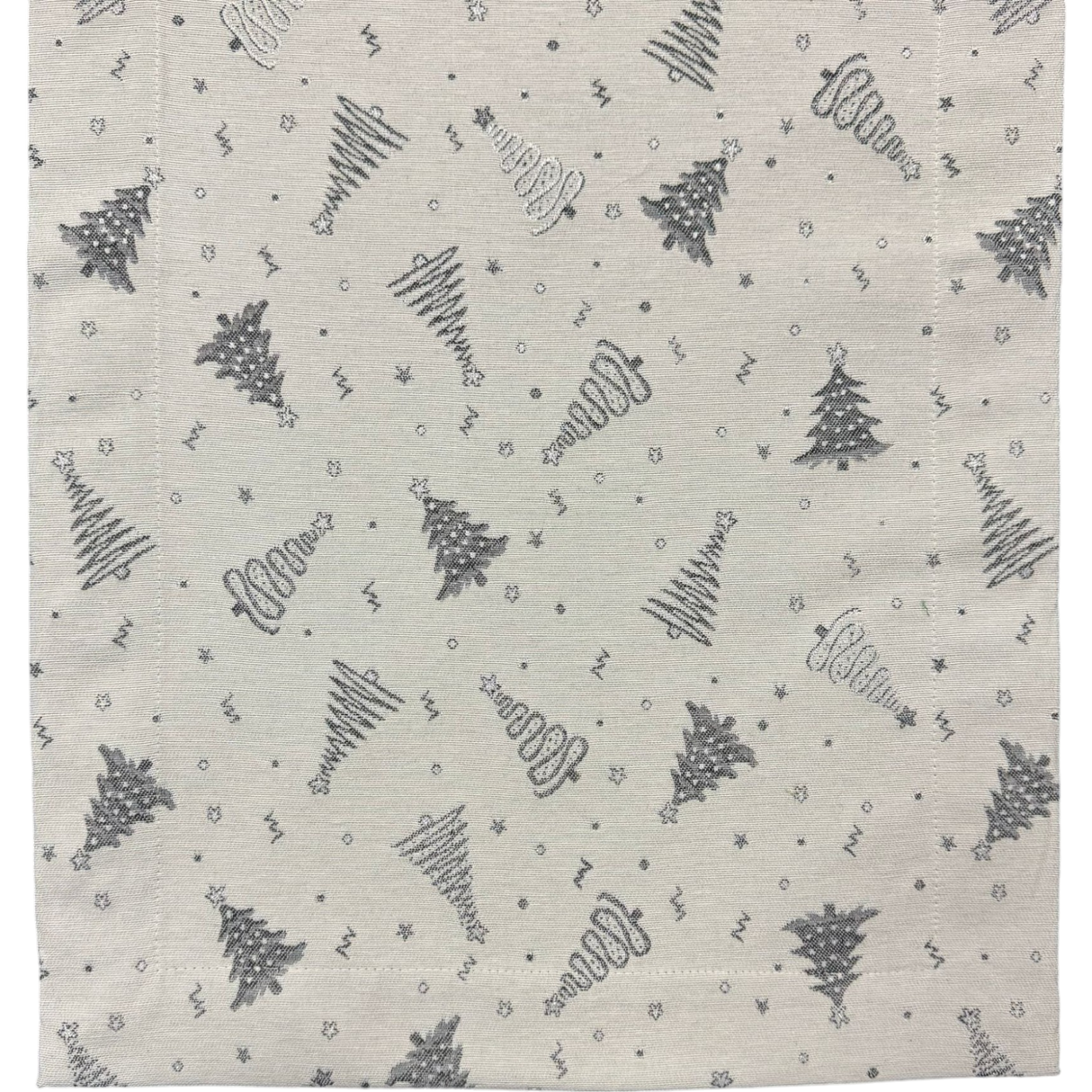 Weihnachtsläufer "Sturm" – Grau mit kleinen Weihnachtsbäumen | Weihnachten von Wimpelberg