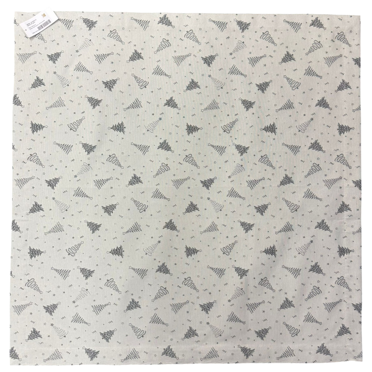 Weihnachtsdecke "Sturm" 100x100 cm – Grau mit Weihnachtsbäumen von Wimpelberg