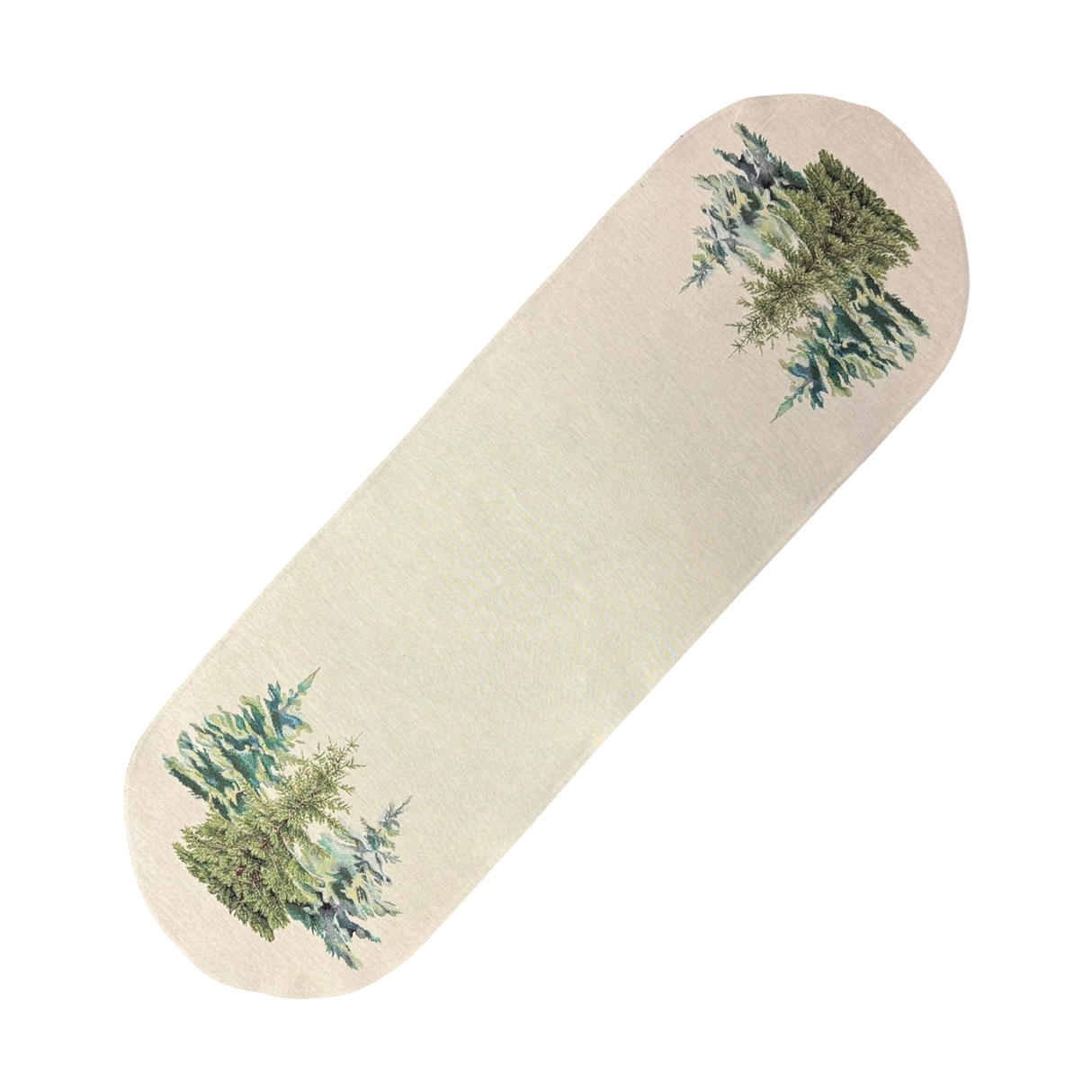 Winterläufer "Wald" mit Tannen – Ovales Design | Tischdeko Winter 45x140cm von Wimpelberg