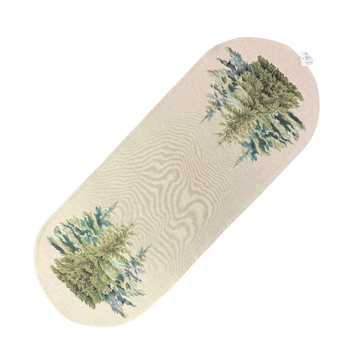 Winterläufer "Wald" mit Tannen – Ovales Design | Tischdeko Winter 38x100cm von Wimpelberg