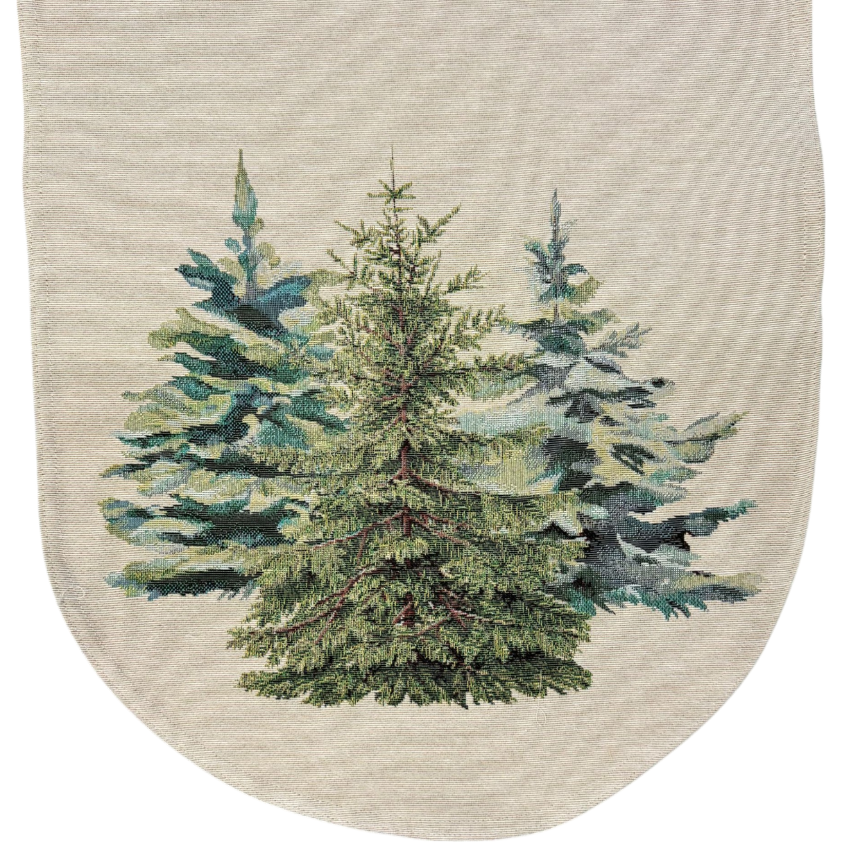 Winterläufer "Wald" mit Tannen – Ovales Design | Tischdeko Winter von Wimpelberg