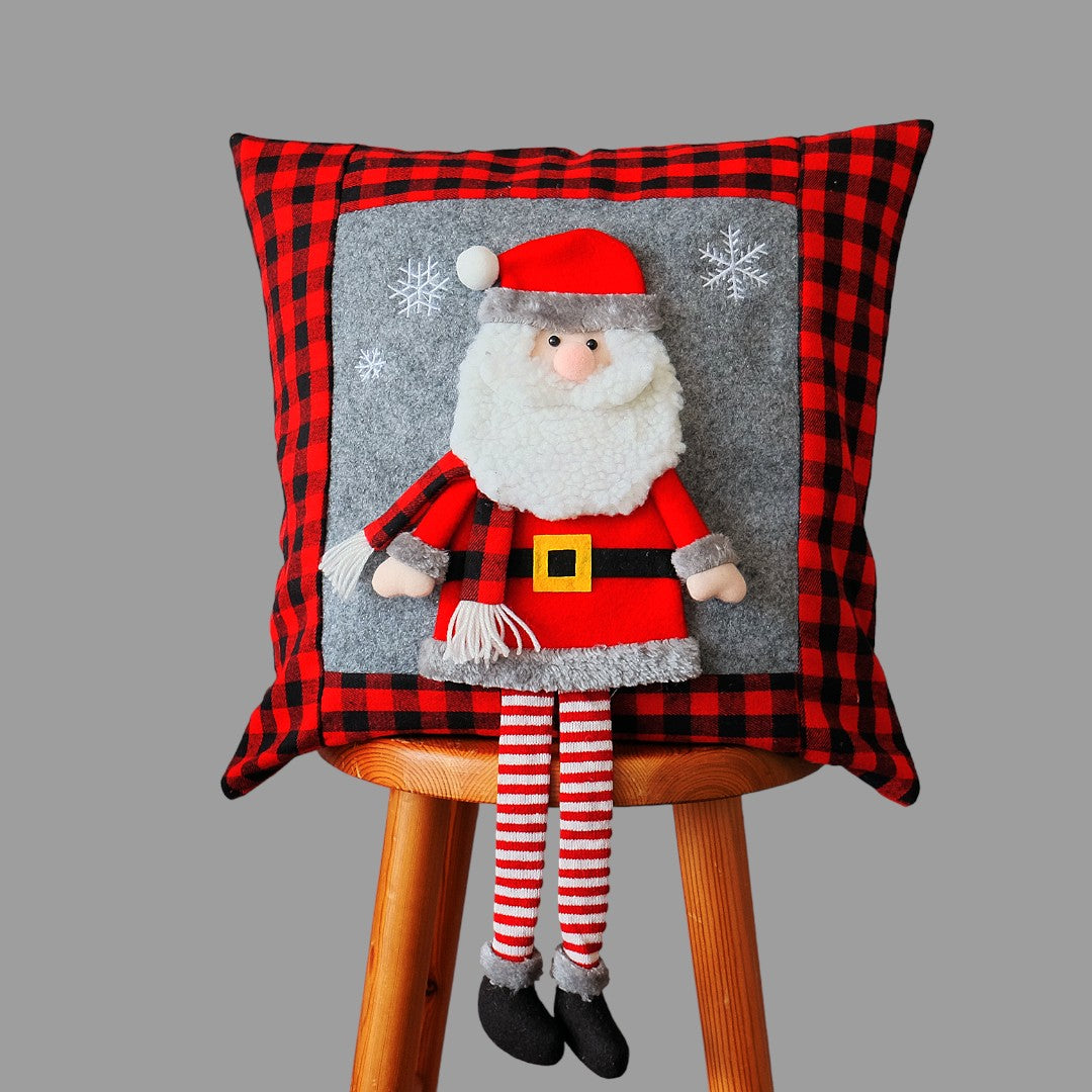 Kissenhülle Weihnachten „Weihnachtsmann“ appliziert – 40x40 cm
