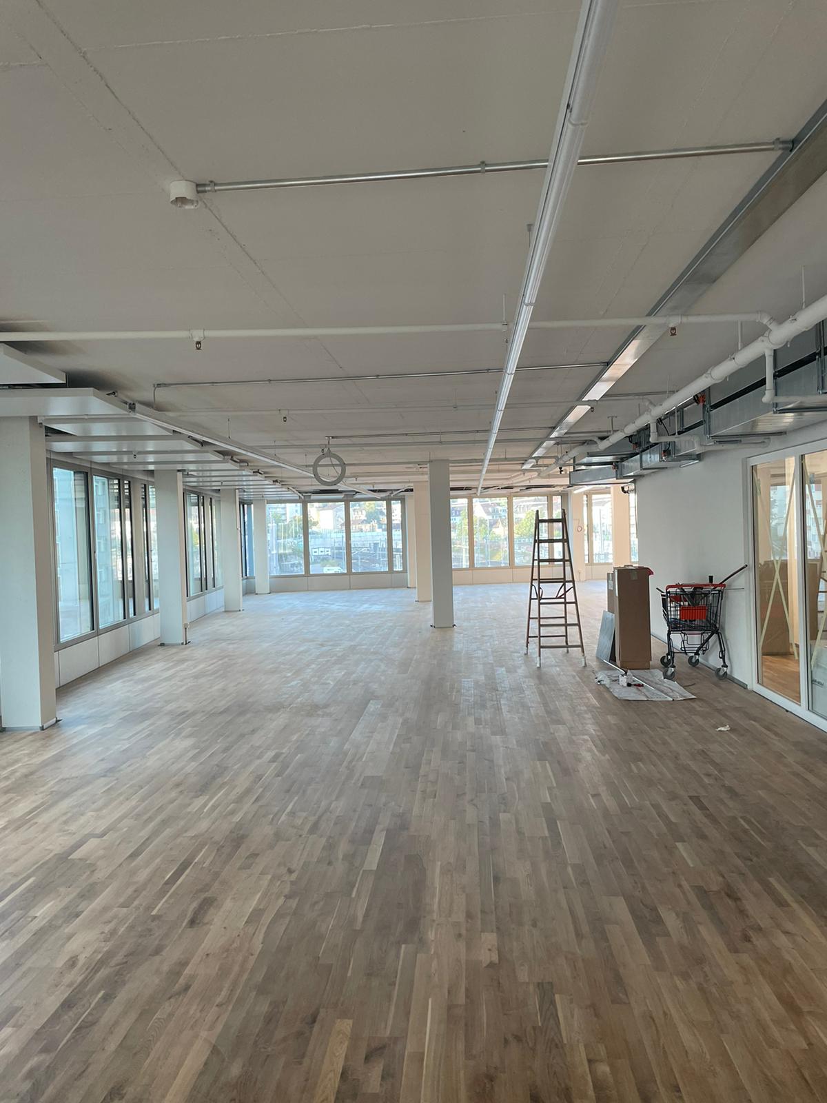900 m² verlegtes Junckers Parkett im Kieser Sportstudio in Zürich