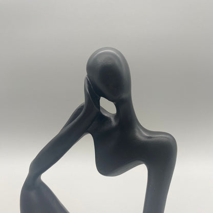 Deko-Figur Schwarz 12x24 cm – Moderne Skulptur aus Kunststein | Dekoobjekt modern   von Wimpelberg