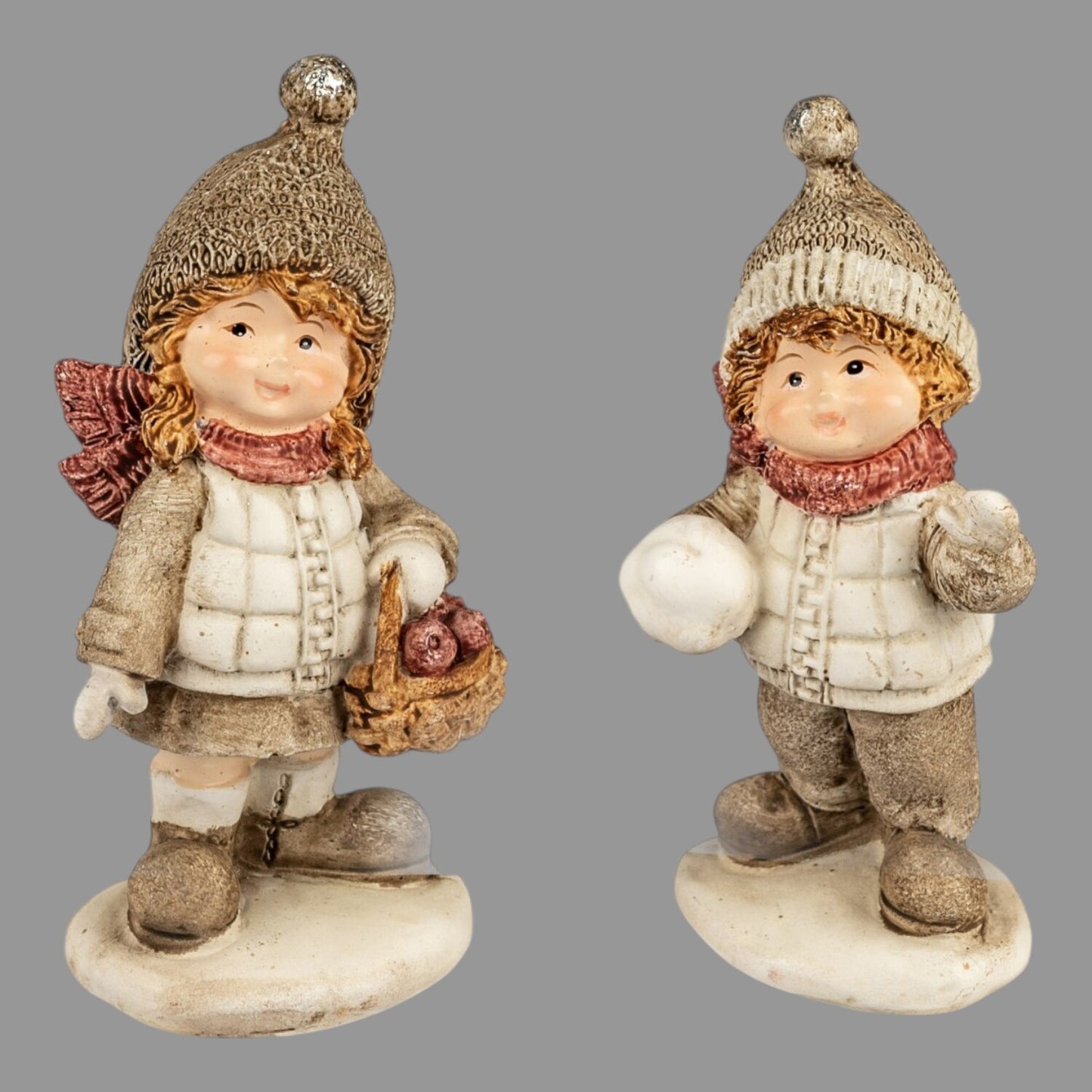 Deko Kinderfigur – 8 cm aus Kunststein, handbemalt | Winter Dekofigur   von Wimpelberg