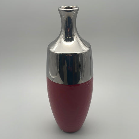 Deko Vase rot silber | Deko   von Wimpelberg