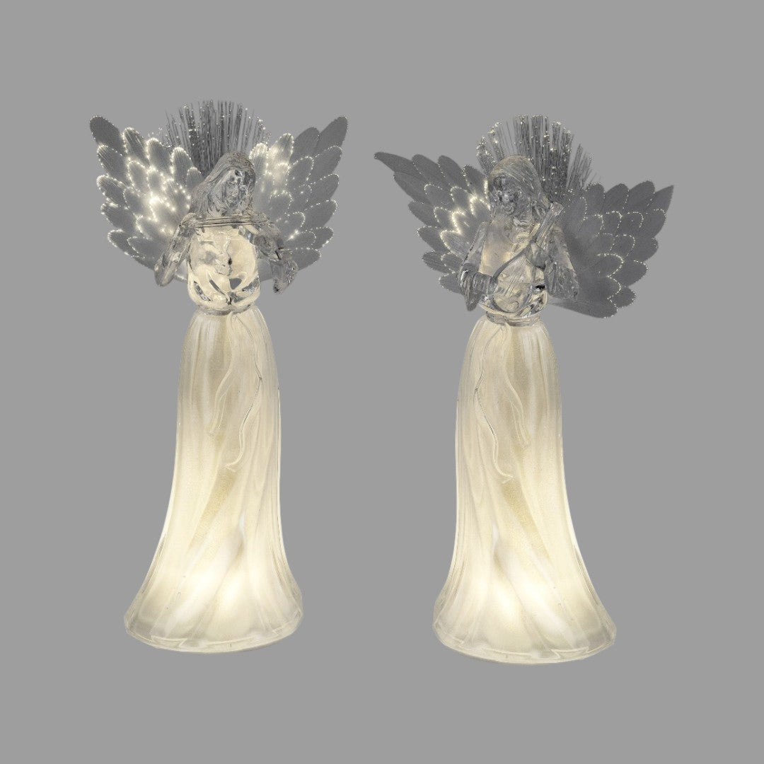 LED-Dekofigur Formano Engel mit Fiberglas-Flügeln – 28 cm | Weihnachtsdeko