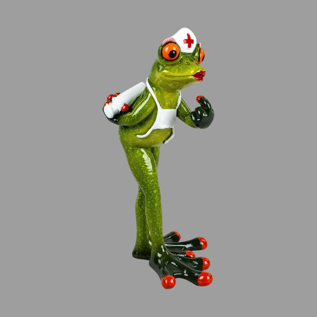 Dekofigur Frosch Krankenschwester 16 cm – Formano Froschhausen