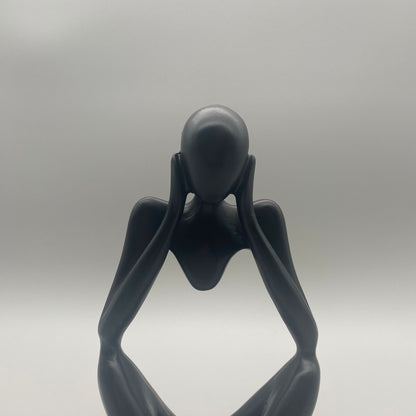 Deko-Figur Schwarz 12x24 cm – Moderne Skulptur aus Kunststein | Dekoobjekt modern   von Wimpelberg