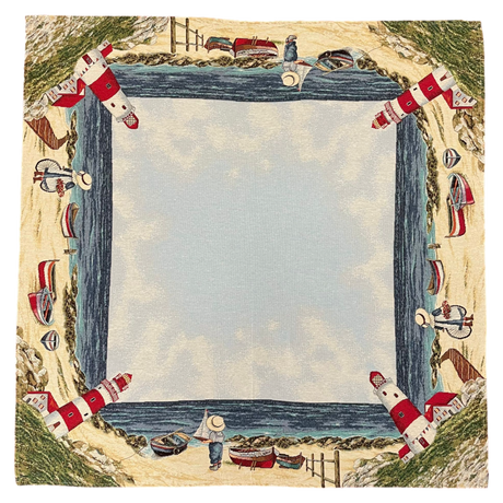 Decke Gobelin "Strandidylle" 100x100cm | Decke für den Sommer   von Wimpelberg