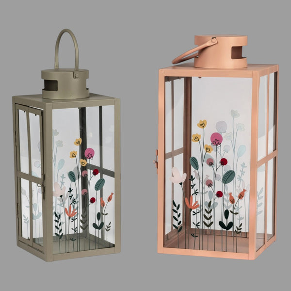 Formano Deko-Laterne – Metall & bedruckte Blumen