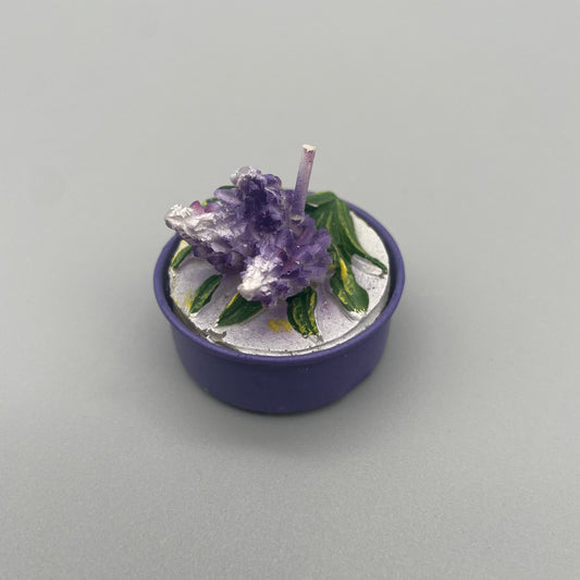 Teelicht "Blüte"  weiß-violett von Wimpelberg