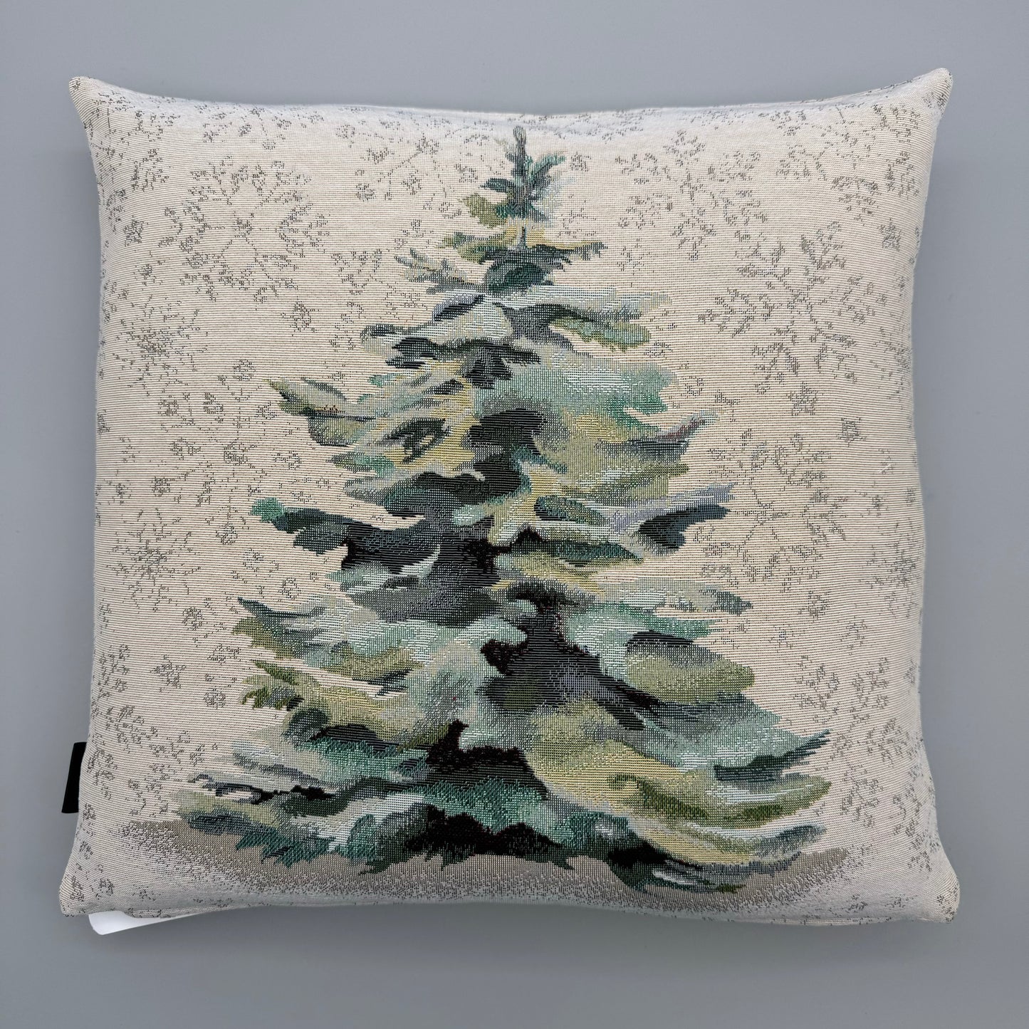 Kissenhülle Winter 45x45cm – Winter Gobelin Baum Winter Bäume grün  45x45cm von Wimpelberg