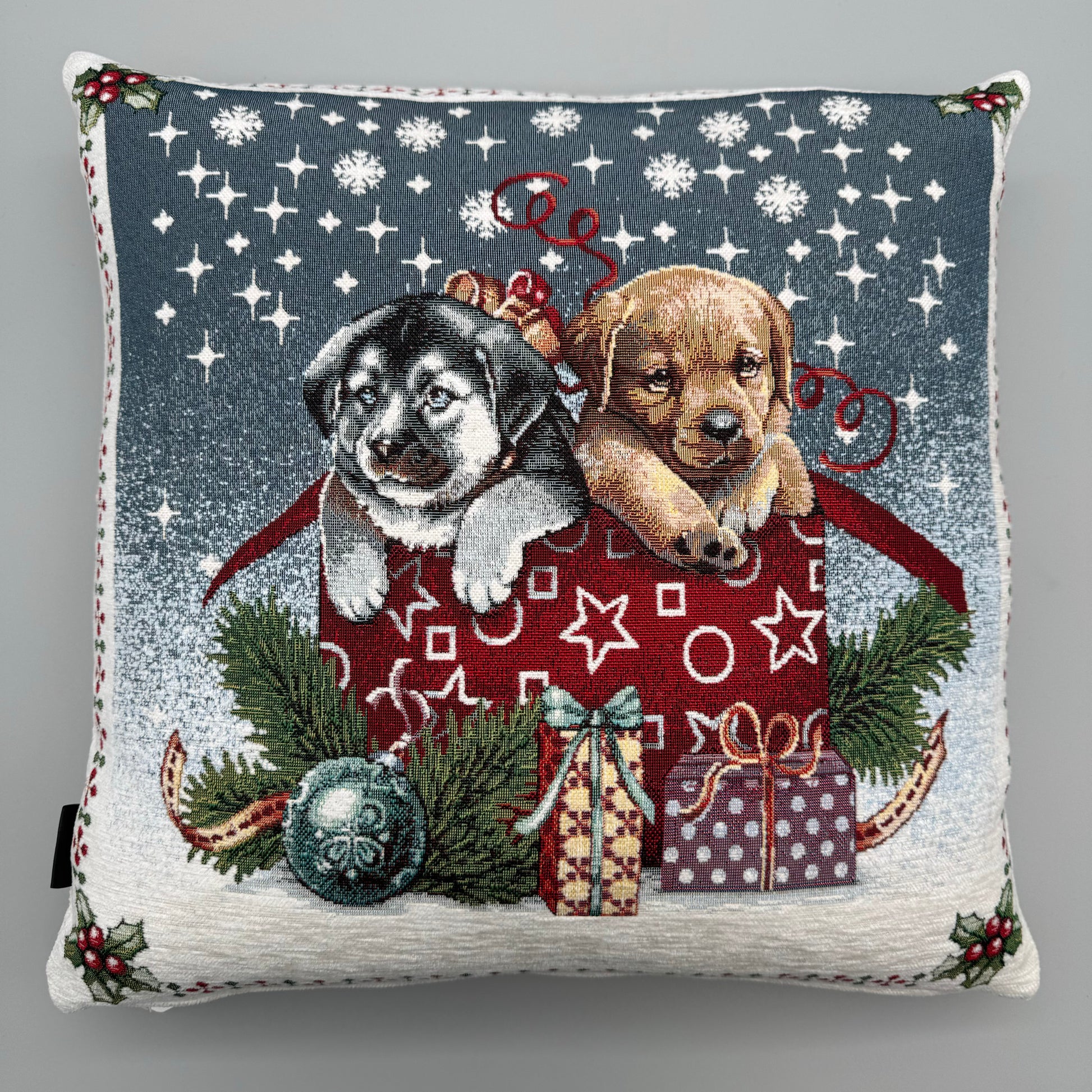 Kissenbezug Weihnachten 45x45 Weihnachten – Hunde mit Geschenken, Weihnachten   von Wimpelberg