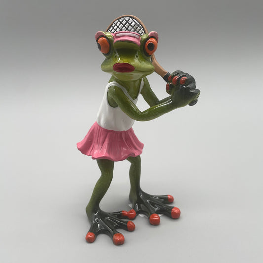 Frosch Keramik Figur - Tennisspielerin   von Wimpelberg