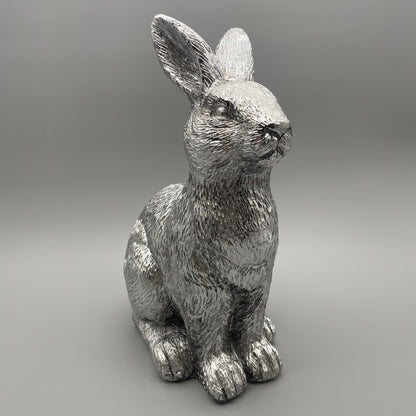 Deko Osterhase silber | Osterdekoration  silber von Wimpelberg