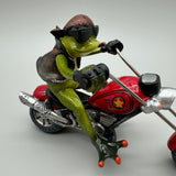 Origineller Frosch-Dekoartikel als Biker: 22 cm, Kunststein, Handbemalt   von Wimpelberg