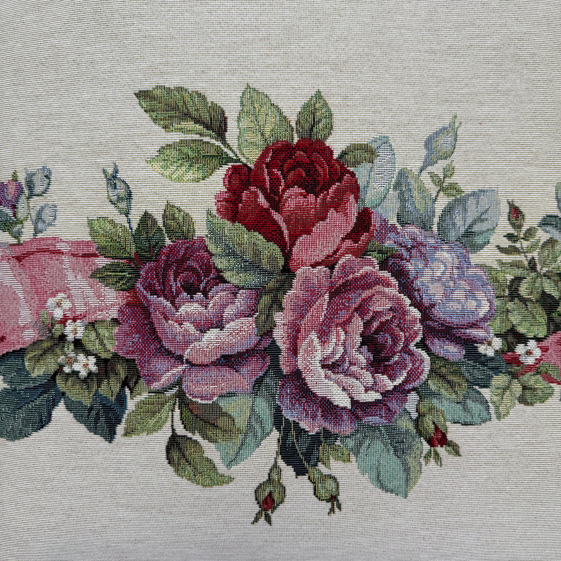 Kissenhülle "Rose" 45x45 cm – Gobelin Blumenmuster | Sommer Kissen   von Wimpelberg