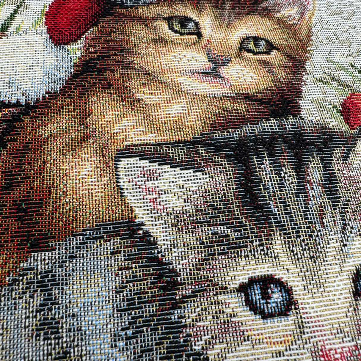 Kissenhülle Weihnachten 45x45 cm – Gobelin Weihnachten Katzen   von Wimpelberg