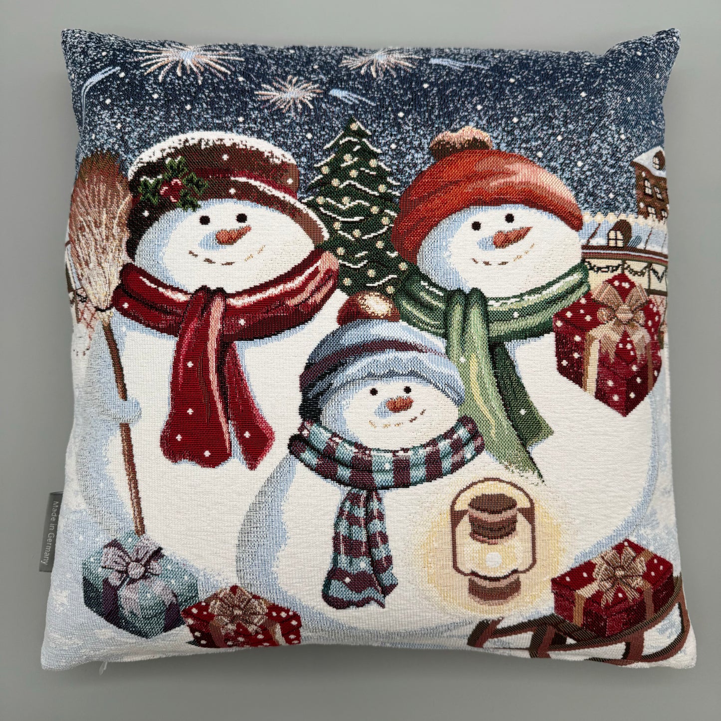 Winter Kissenhülle "Erwin" 45x45 cm – Gobelin mit Chenille-Mix   von Wimpelberg