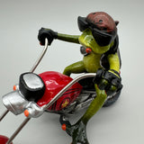 Origineller Frosch-Dekoartikel als Biker: 22 cm, Kunststein, Handbemalt   von Wimpelberg