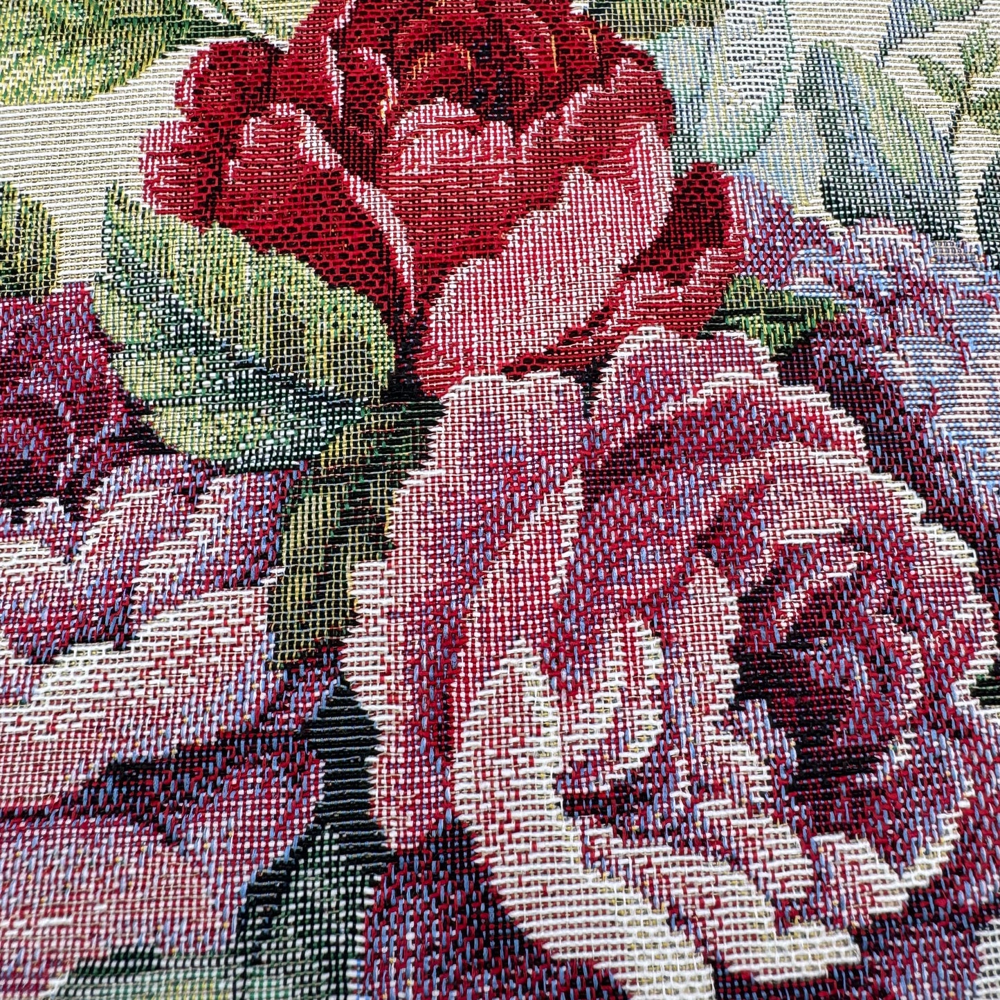 Kissenhülle "Rose" 45x45 cm – Gobelin Blumenmuster | Sommer Kissen   von Wimpelberg