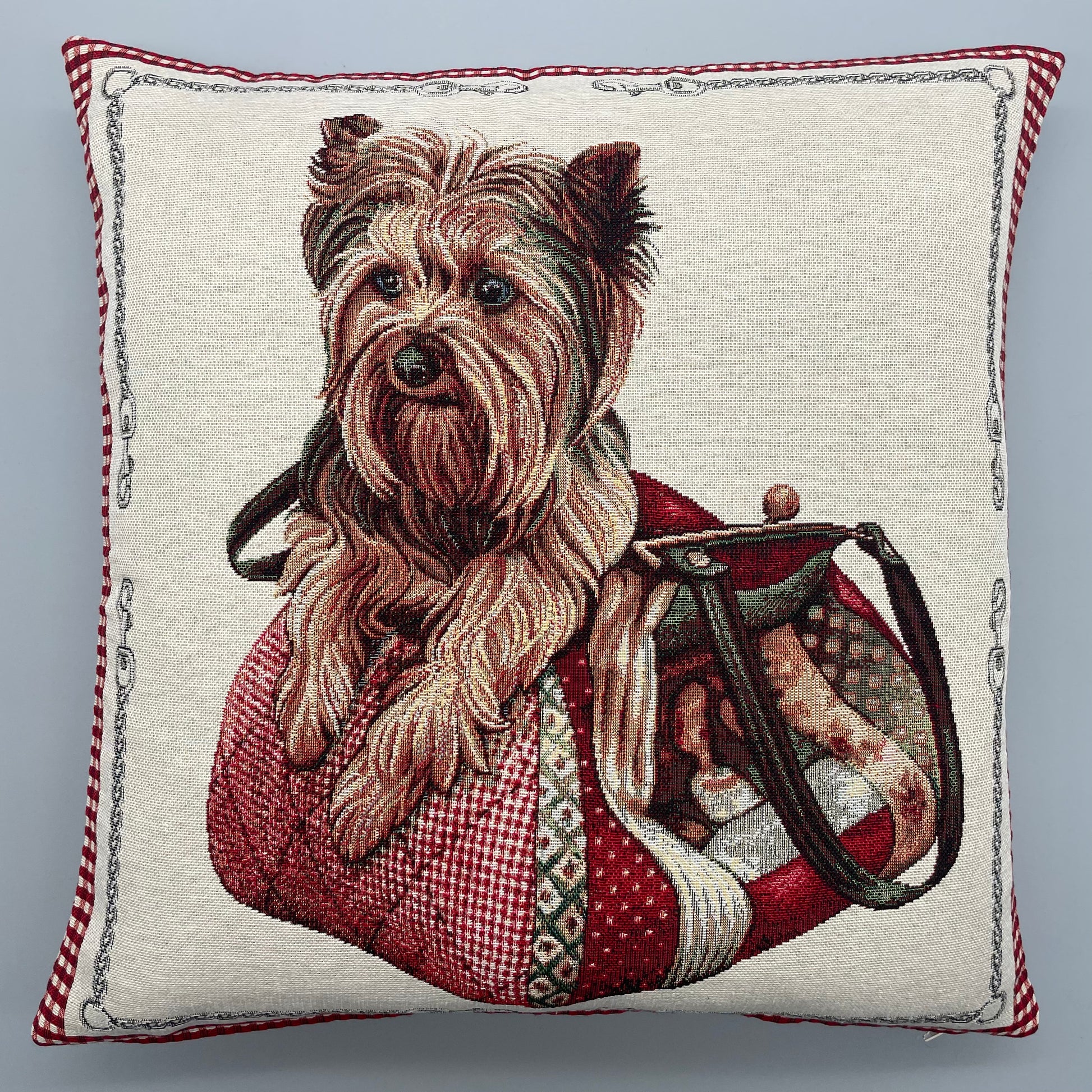 Kissenhülle Hunde | 45x45cm  Hund in einer Tasche von Wimpelberg