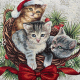 Kissenhülle Weihnachten 45x45 cm – Gobelin Weihnachten Katzen   von Wimpelberg