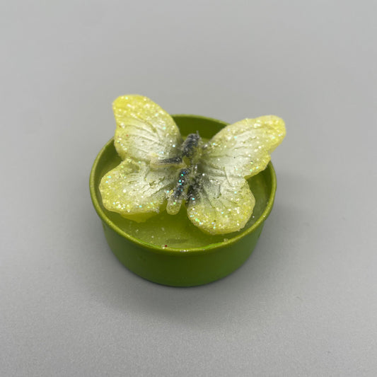 Teelicht Schmetterling  hellgrün von Wimpelberg