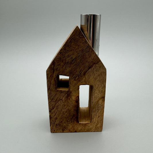 Deko Haus aus Aluminium und Mangoholz  7x16cm von Wimpelberg