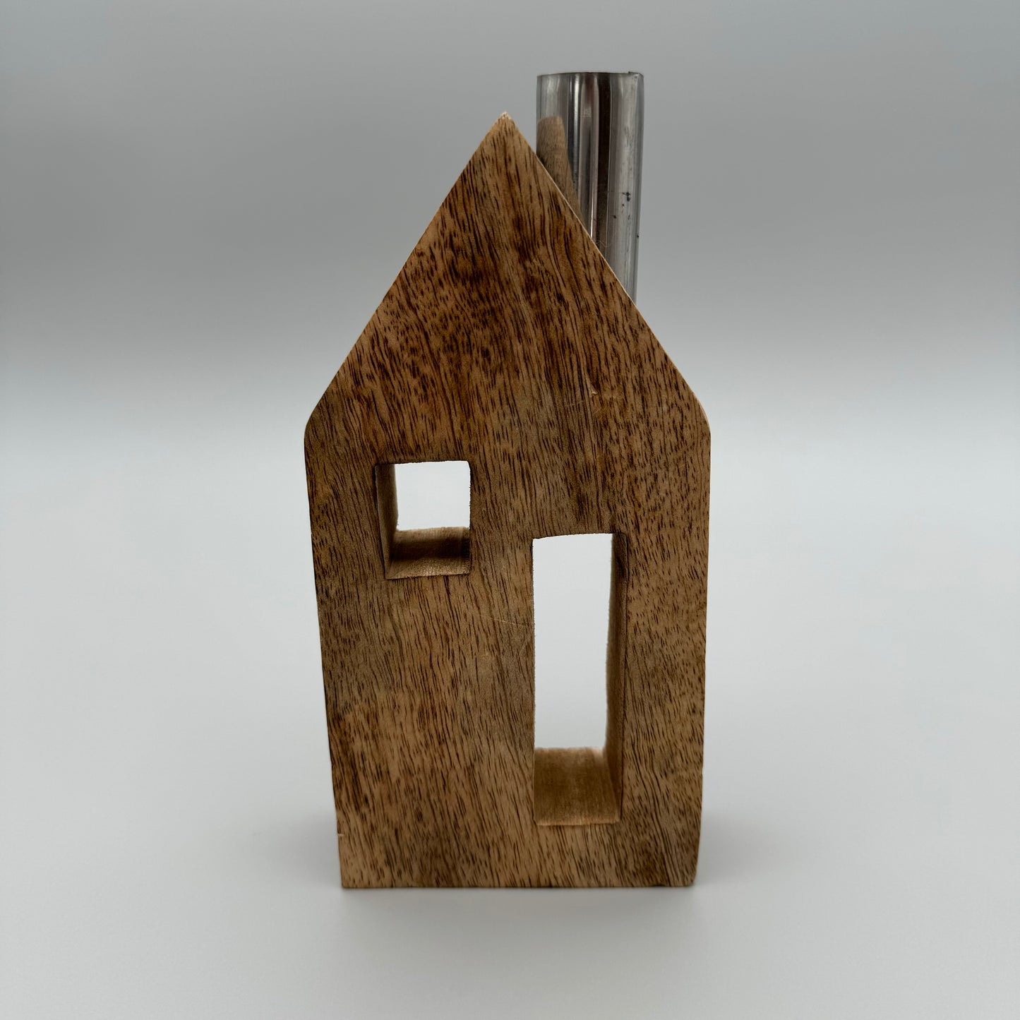 Deko Haus aus Aluminium und Mangoholz  10x22cm von Wimpelberg