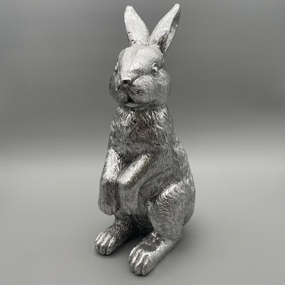 Deko Osterhase silber | Osterdekoration  silber von Wimpelberg