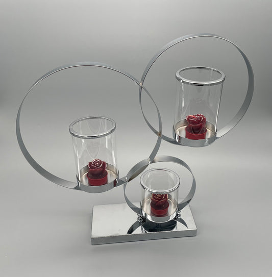 Teelichthalter aus Tavaio Silber und Glas   von Wimpelberg