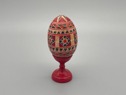 Handgemachtes kleines Holz-Ei mit Ständer   von Wimpelberg