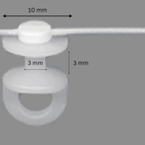 Kordel mit Drehgleiter für Wellenband "Newave", d 10mm, Abstand 8cm/ 1/86