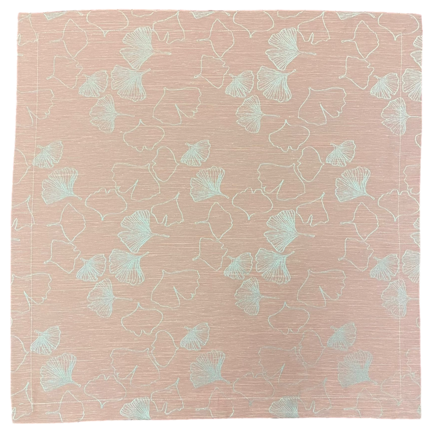 Decke Grace – 85x85 cm in Rosa mit Ginkgo-Blatt | Tischdecke   von Wimpelberg