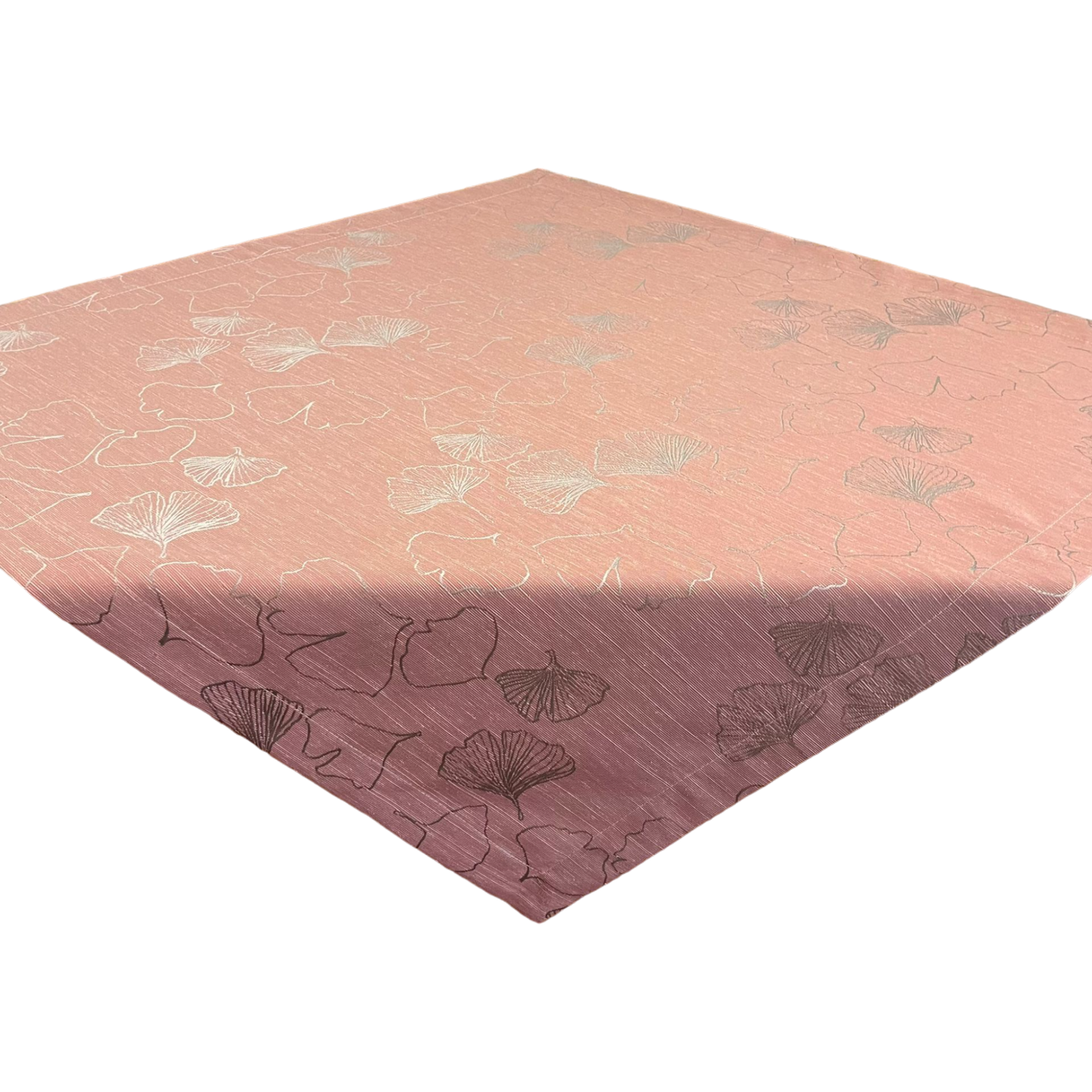 Decke Grace – 85x85 cm in Rosa mit Ginkgo-Blatt | Tischdecke   von Wimpelberg