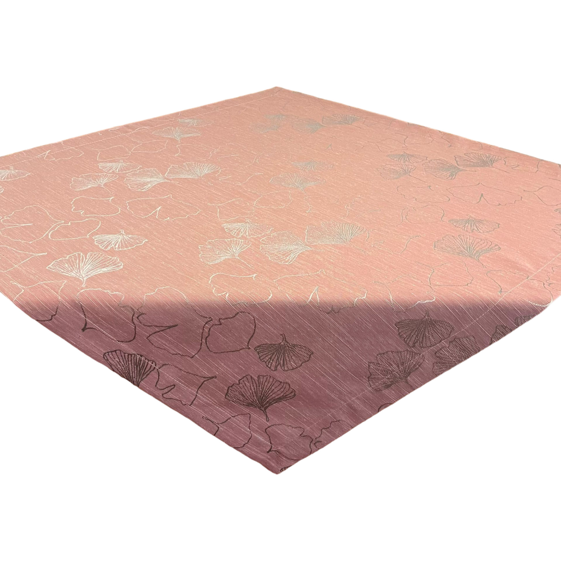 Decke Grace – 85x85 cm in Rosa mit Ginkgo-Blatt | Tischdecke   von Wimpelberg