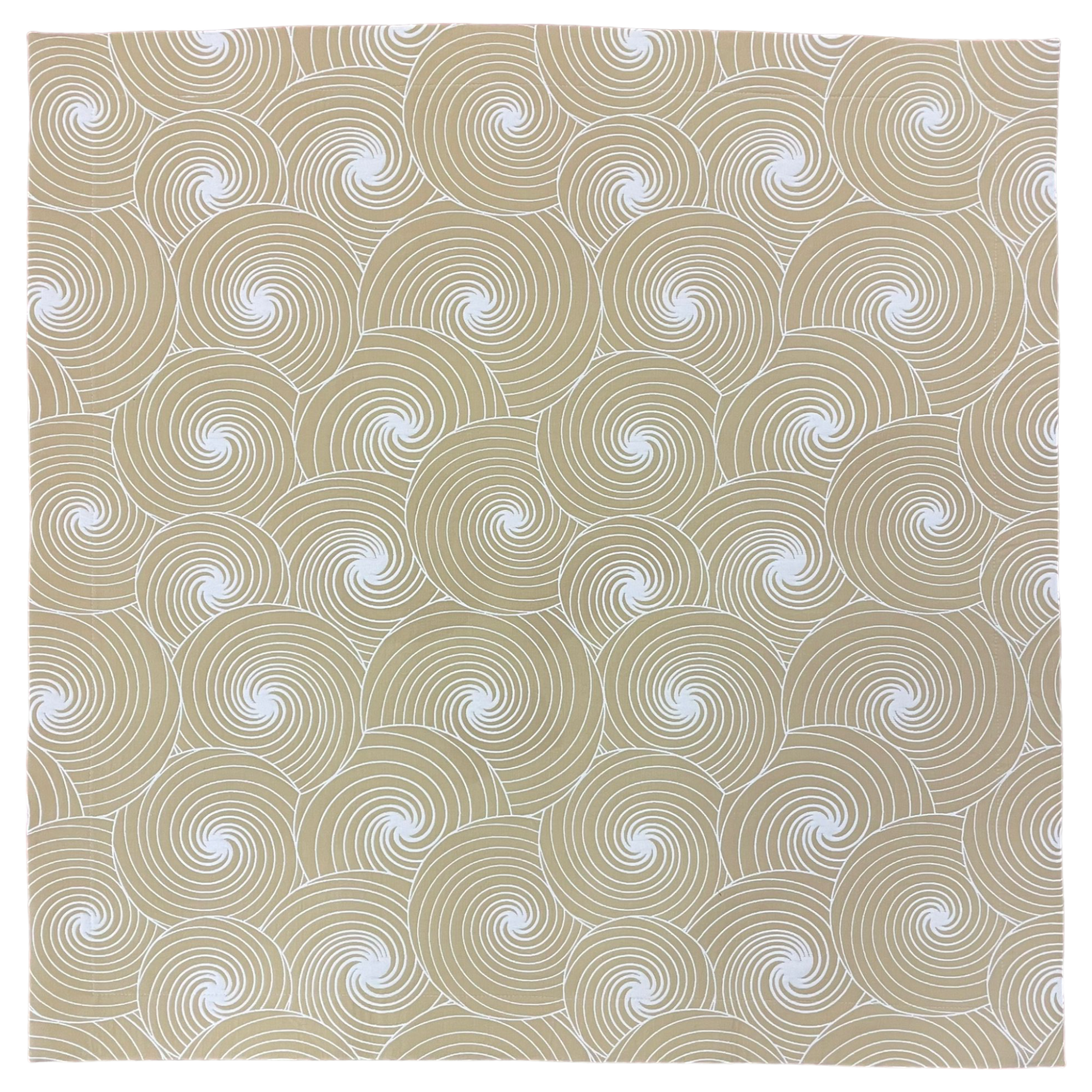 Decke 85x85cm weiß-beige Julia | Tischdecke Kreismuster   von Wimpelberg