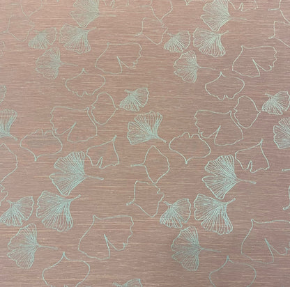 Decke Grace – 85x85 cm in Rosa mit Ginkgo-Blatt | Tischdecke   von Wimpelberg