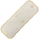 Tischläufer Plauener Spitze oval Satin 26x70cm Blumen | Läufer   von Wimpelberg