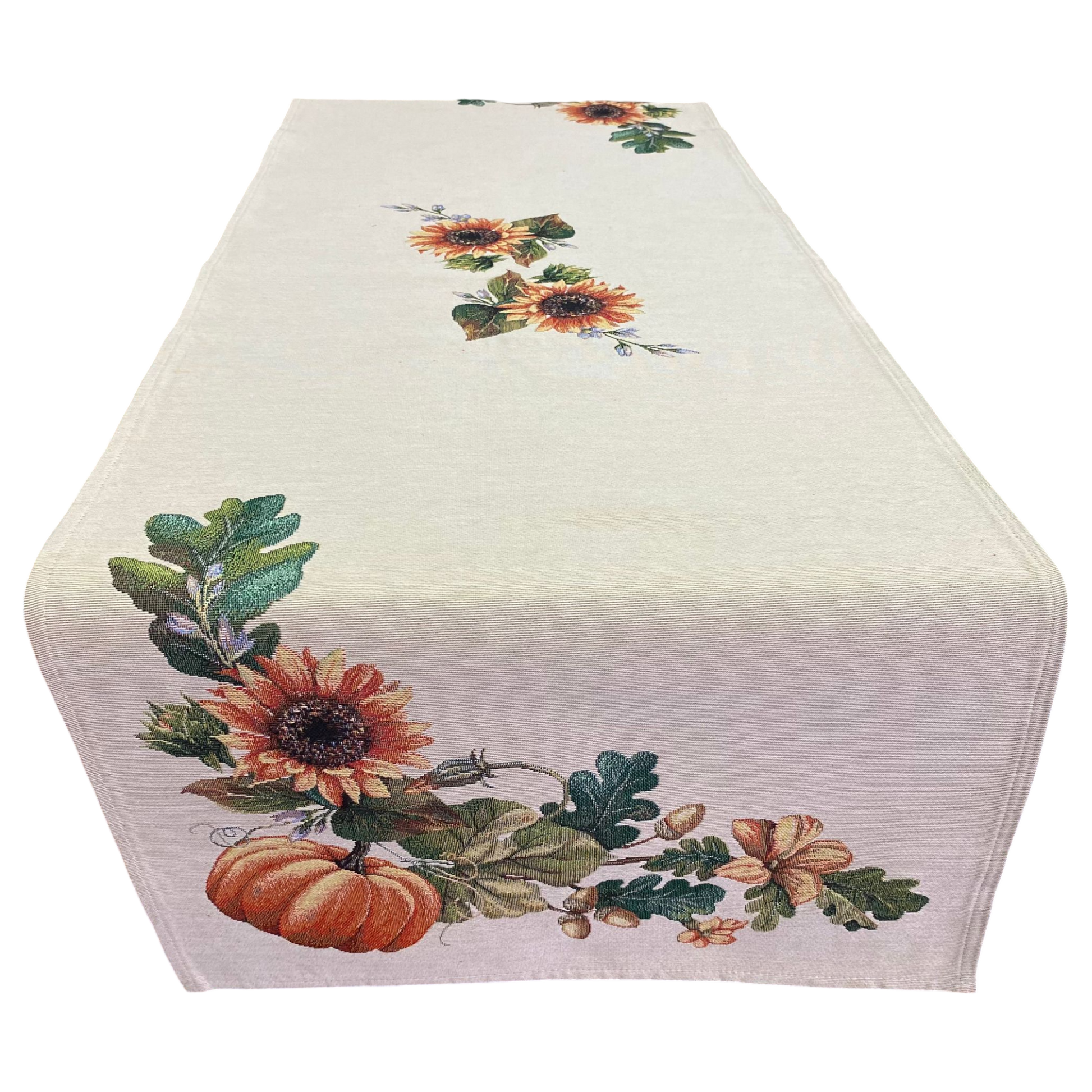 Gobelin-Läufer Kürbis & Sonnenblume – 40x100 cm, 45x140 cm | Herbstdecke Deko   von Wimpelberg