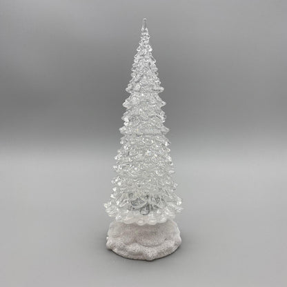 Deko Baum Pyramide Acryl mit Licht und Wasser-Effekt | Winterdeko  27cm von Wimpelberg