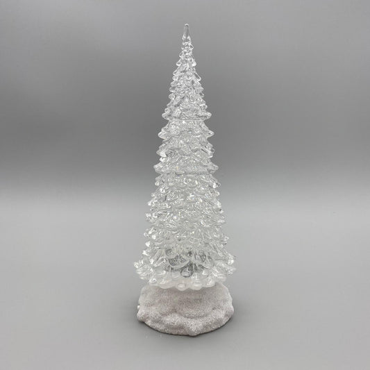 Deko Baum Pyramide Acryl mit Licht und Wasser-Effekt | Winterdeko  27cm von Wimpelberg