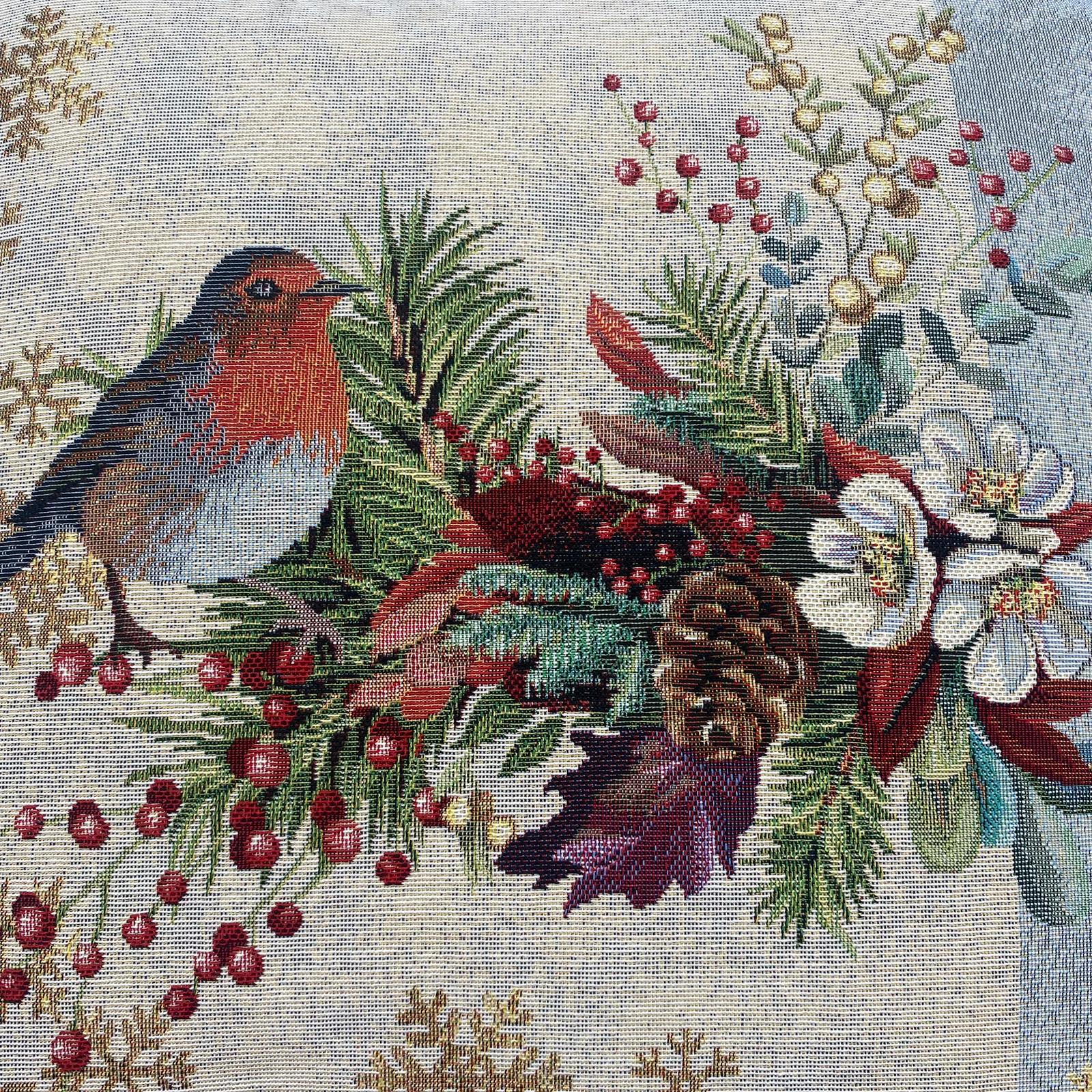 Gobelin Kissenhülle Weihnachten – Gesteck 45x45cm Kissenbezug   von Wimpelberg